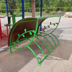Купить Велопарковка крытая, с веточкой, цв. зеленый в Томари 